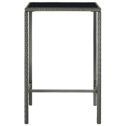 3 Piece Patio Bar Set Poly Rattan Gray