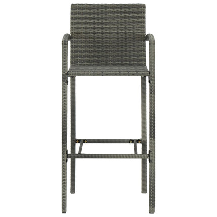 3 Piece Patio Bar Set Poly Rattan Gray
