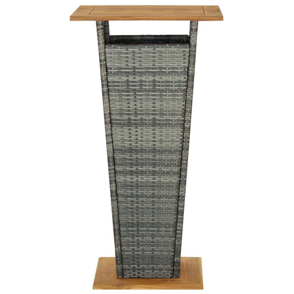 3 Piece Patio Bar Set with Cushions Poly Rattan Gray