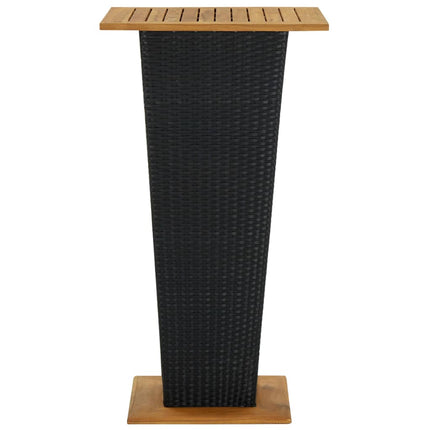 5 Piece Patio Bar Set with Cushions Poly Rattan Black
