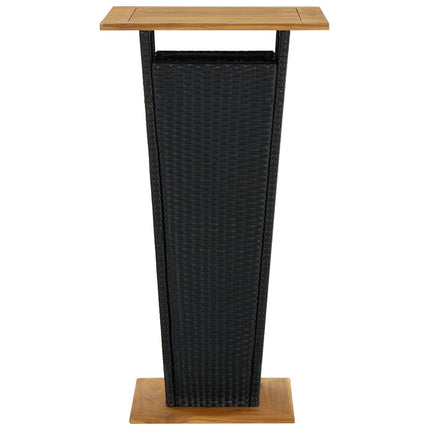 5 Piece Patio Bar Set with Cushions Poly Rattan Black
