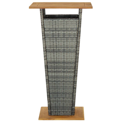 3 Piece Patio Bar Set with Cushions Poly Rattan Gray