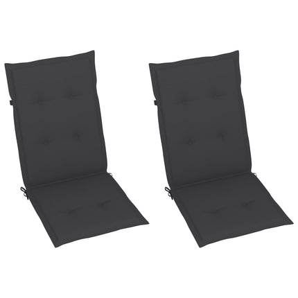 Patio Chairs 2 pcs with Anthracite Cushions Solid Teak Wood