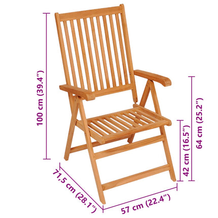 Patio Chairs 2 pcs with Red Cushions Solid Teak Wood