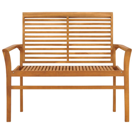 Patio Bench with Green Cushion 44.1" Solid Teak Wood