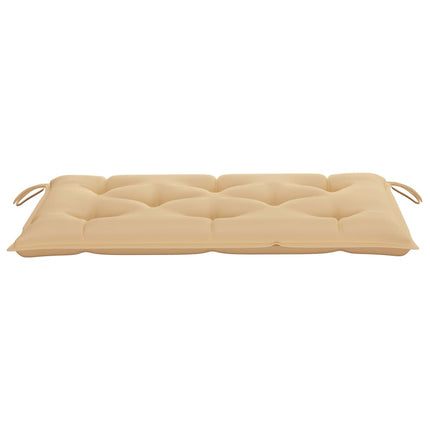 Patio Bench with Beige Cushion 44.1" Solid Teak Wood