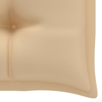 Patio Bench with Beige Cushion 44.1" Solid Teak Wood
