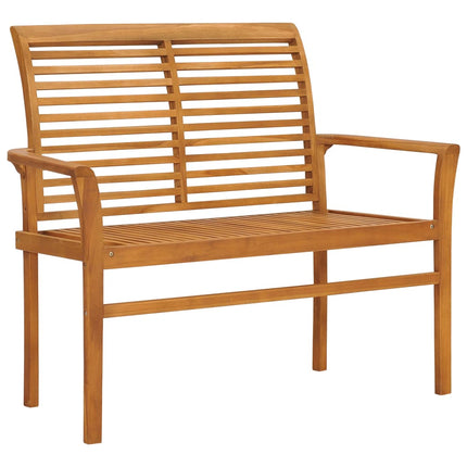 Patio Bench with Green Cushion 44.1" Solid Teak Wood