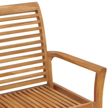 Patio Bench with Green Cushion 44.1" Solid Teak Wood