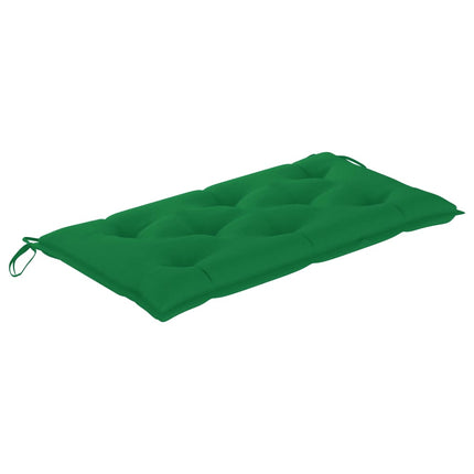 Patio Bench with Green Cushion 44.1" Solid Teak Wood