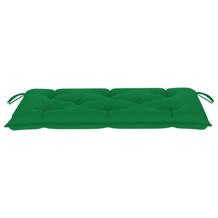 Patio Bench with Green Cushion 44.1" Solid Teak Wood