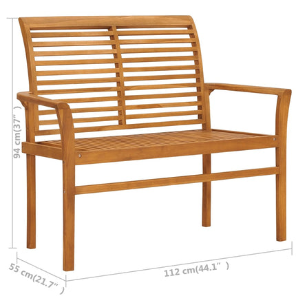 Patio Bench with Bright Green Cushion 44.1" Solid Teak Wood