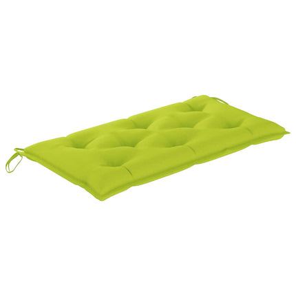 Patio Bench with Bright Green Cushion 44.1" Solid Teak Wood