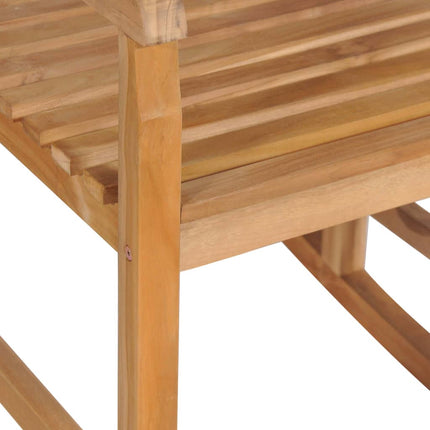 Rocking Chair with Cream White Cushion Solid Teak Wood
