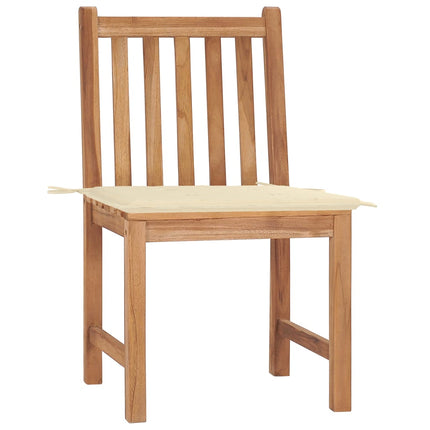 Patio Chairs 2 pcs with Cushions Solid Teak Wood