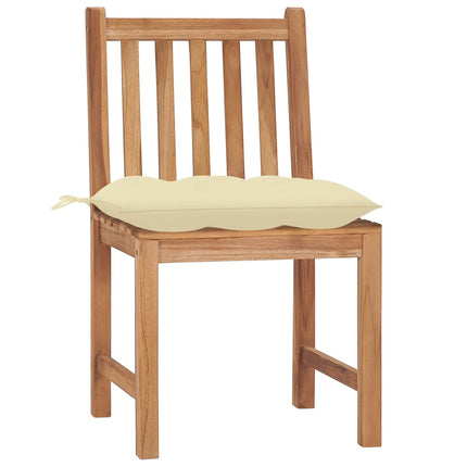 Patio Chairs 2 pcs with Cushions Solid Teak Wood
