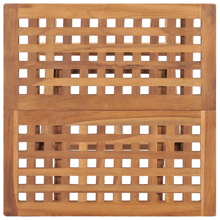 3 Piece Folding Patio Dining Set with Cushion Solid Teak Wood