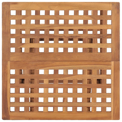 3 Piece Folding Patio Dining Set with Cushion Solid Teak Wood