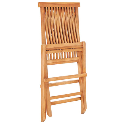 3 Piece Bistro Set with Taupe Cushions Solid Teak Wood