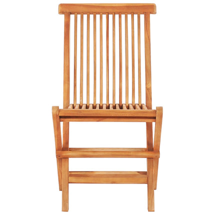 3 Piece Bistro Set with Green Cushions Solid Teak Wood