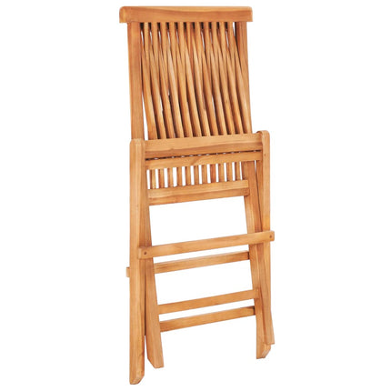 3 Piece Bistro Set with Green Cushions Solid Teak Wood