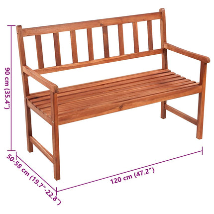 Patio Bench with Cushion 47.2" Solid Acacia Wood