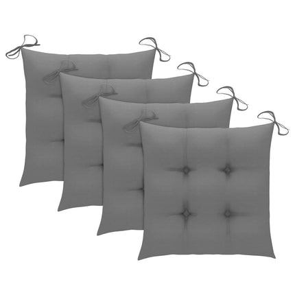 5 Piece Folding Patio Dining Set with Cushions Bamboo