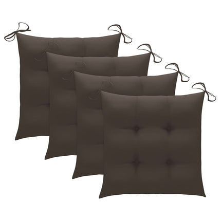 5 Piece Folding Patio Dining Set with Cushions Bamboo