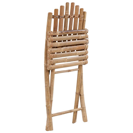 5 Piece Folding Patio Dining Set with Cushions Bamboo