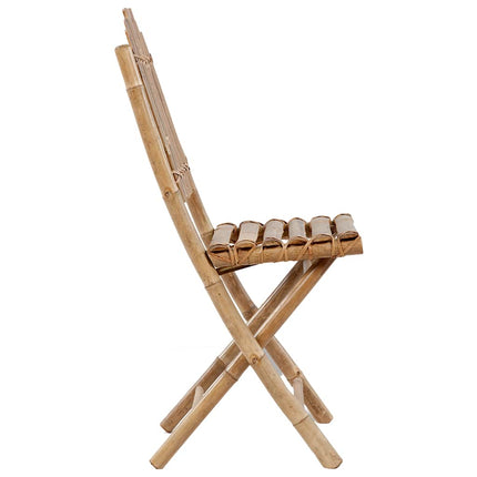 Folding Patio Chairs 2 pcs with Cushions Bamboo