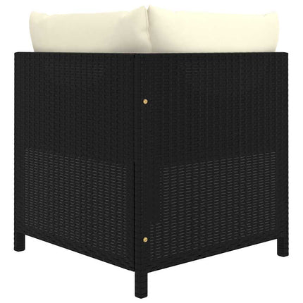 8 Piece Patio Lounge Set with Cushions Poly Rattan Black
