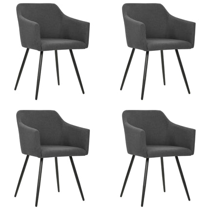 Dining Chairs 4 pcs Dark Gray Fabric