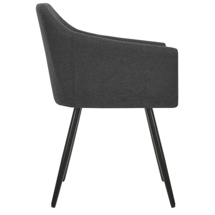 Dining Chairs 4 pcs Dark Gray Fabric