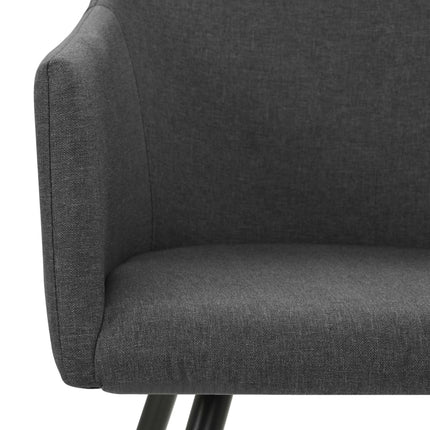 Dining Chairs 4 pcs Dark Gray Fabric