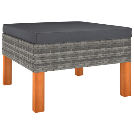 10 Piece Patio Lounge Set with Cushions Poly Rattan Gray
