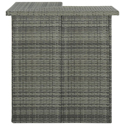 8 Piece Patio Bar Set with Cushions Poly Rattan Gray