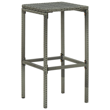 8 Piece Patio Bar Set with Cushions Poly Rattan Gray