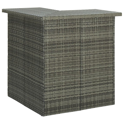 16 Piece Patio Bar Set with Cushions Poly Rattan Gray
