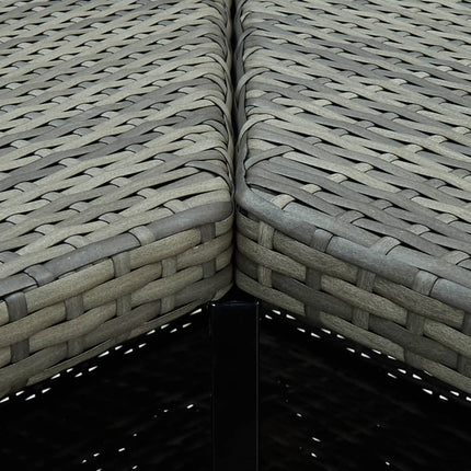 16 Piece Patio Bar Set with Cushions Poly Rattan Gray