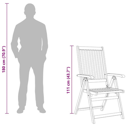 Folding Patio Chairs 6 pcs Solid Acacia Wood