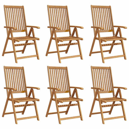 Folding Patio Chairs 6 pcs Solid Acacia Wood