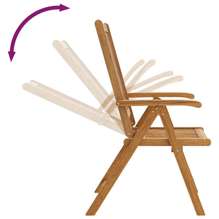 Folding Patio Chairs 6 pcs Solid Acacia Wood