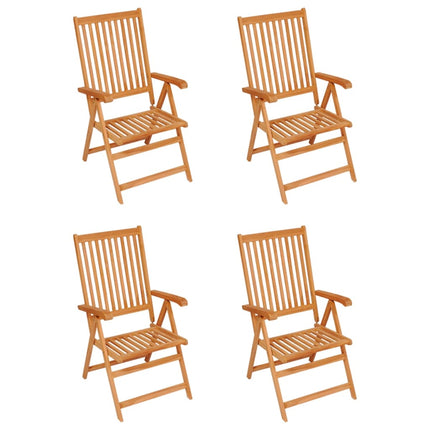Patio Chairs 4 pcs with Anthracite Cushions Solid Teak Wood