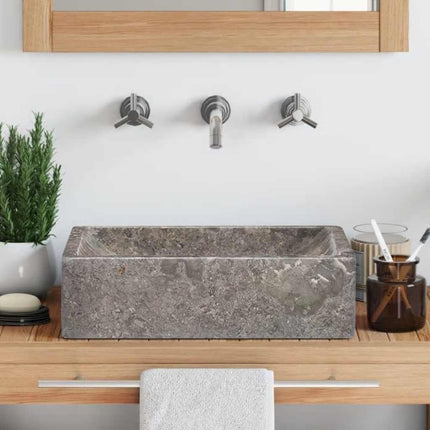 Sink 17.7"x11.8"x4.7" Marble High Gloss Gray