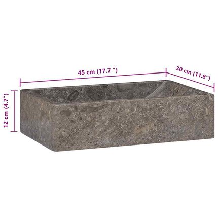 Sink 17.7"x11.8"x4.7" Marble High Gloss Gray