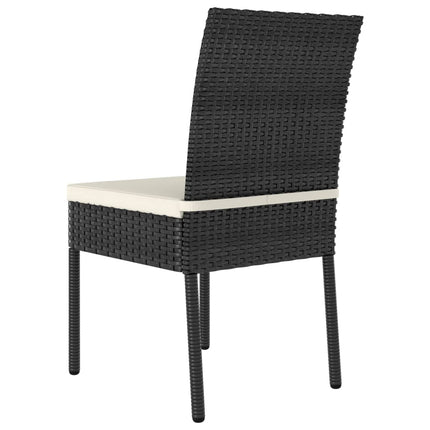 5 Piece Patio Dining Set Poly Rattan Black
