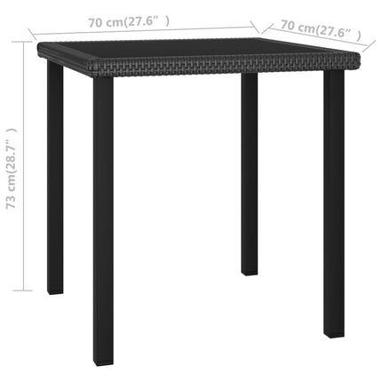 5 Piece Patio Dining Set Poly Rattan Black