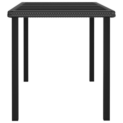 7 Piece Patio Dining Set Poly Rattan Black
