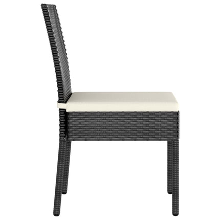 7 Piece Patio Dining Set Poly Rattan Black