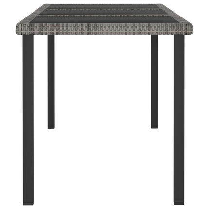 7 Piece Patio Dining Set Poly Rattan Gray